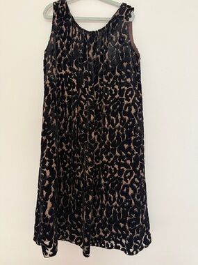Malley Too Leopard Print Velvet A-Line Midi Skirt - Black & Brown